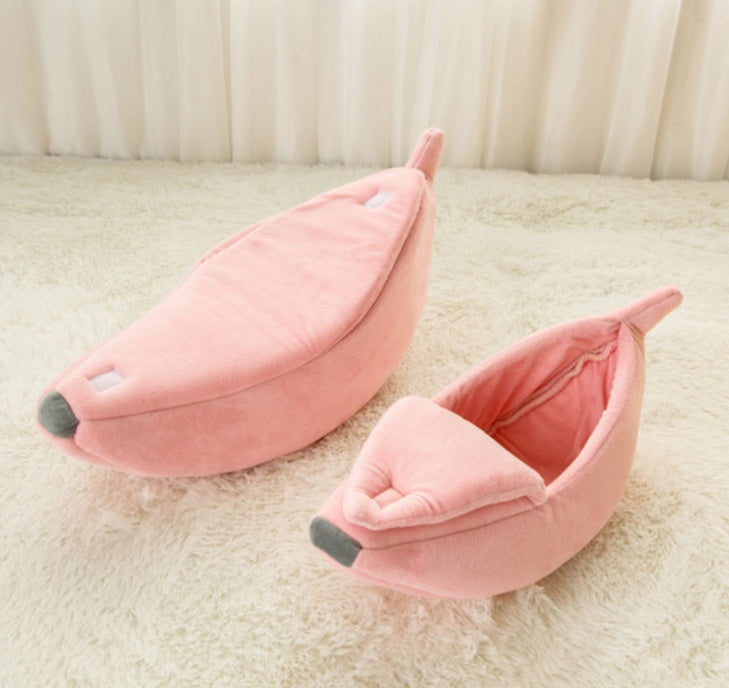 Banana-Shaped Pet House Bed