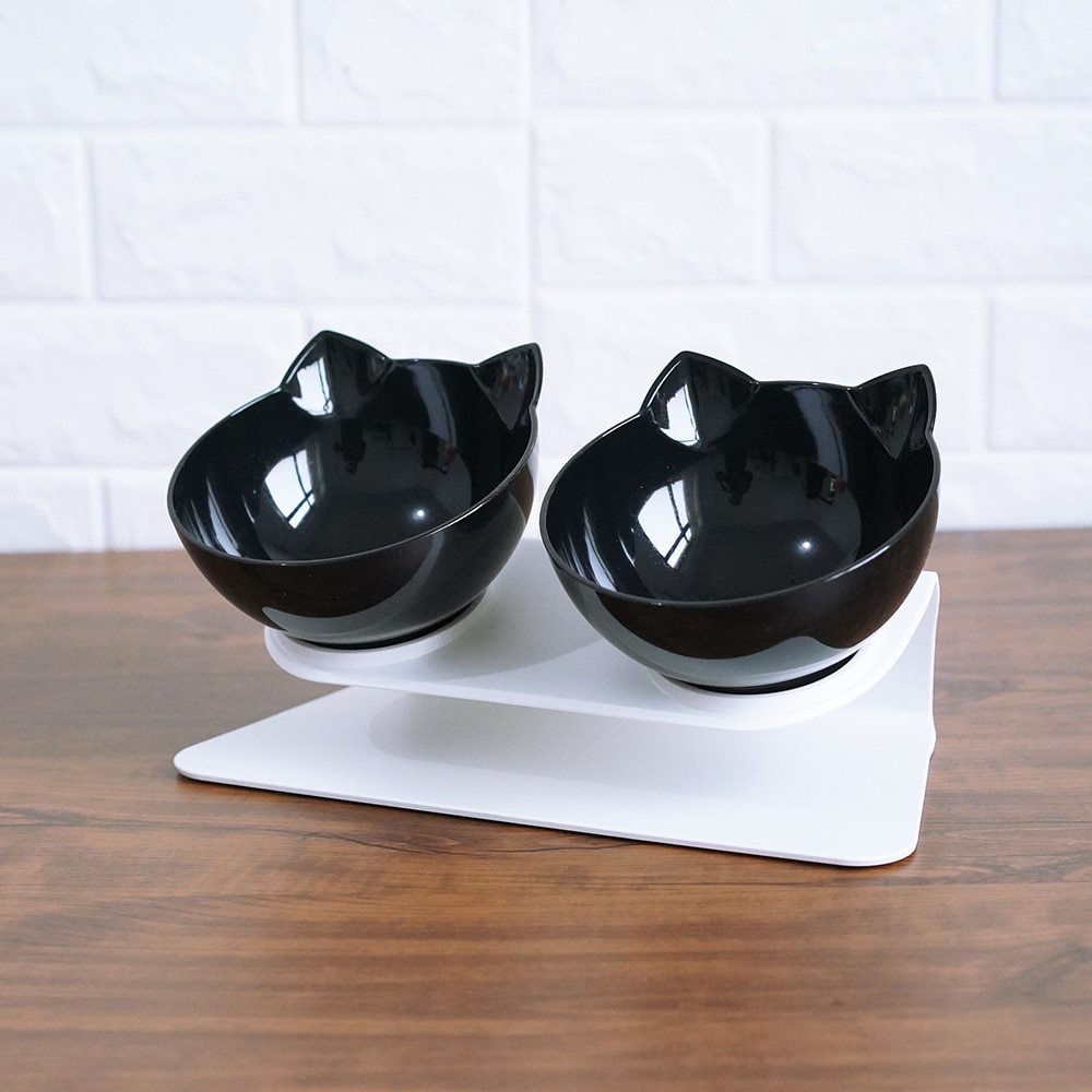 Ergonomic Double Cat Bowl