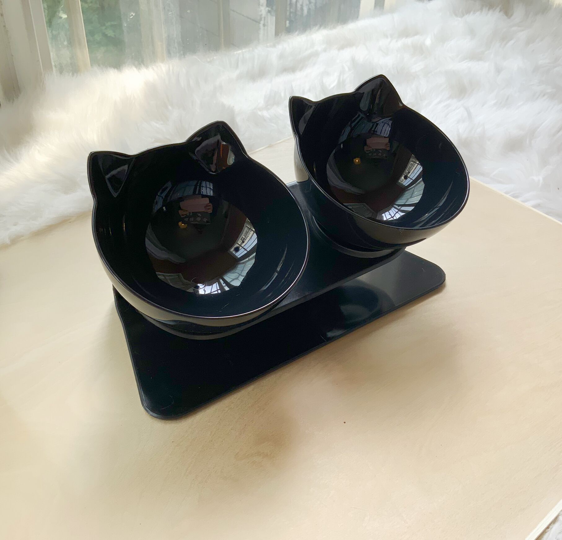 Ergonomic Double Cat Bowl