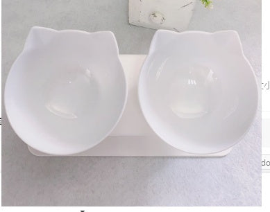 Cat Double Bowl Cat Food Bowl Protects Cervical Vertebra