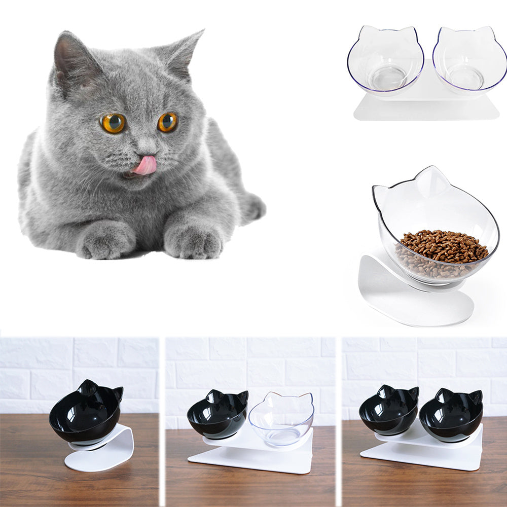 Ergonomic Double Cat Bowl